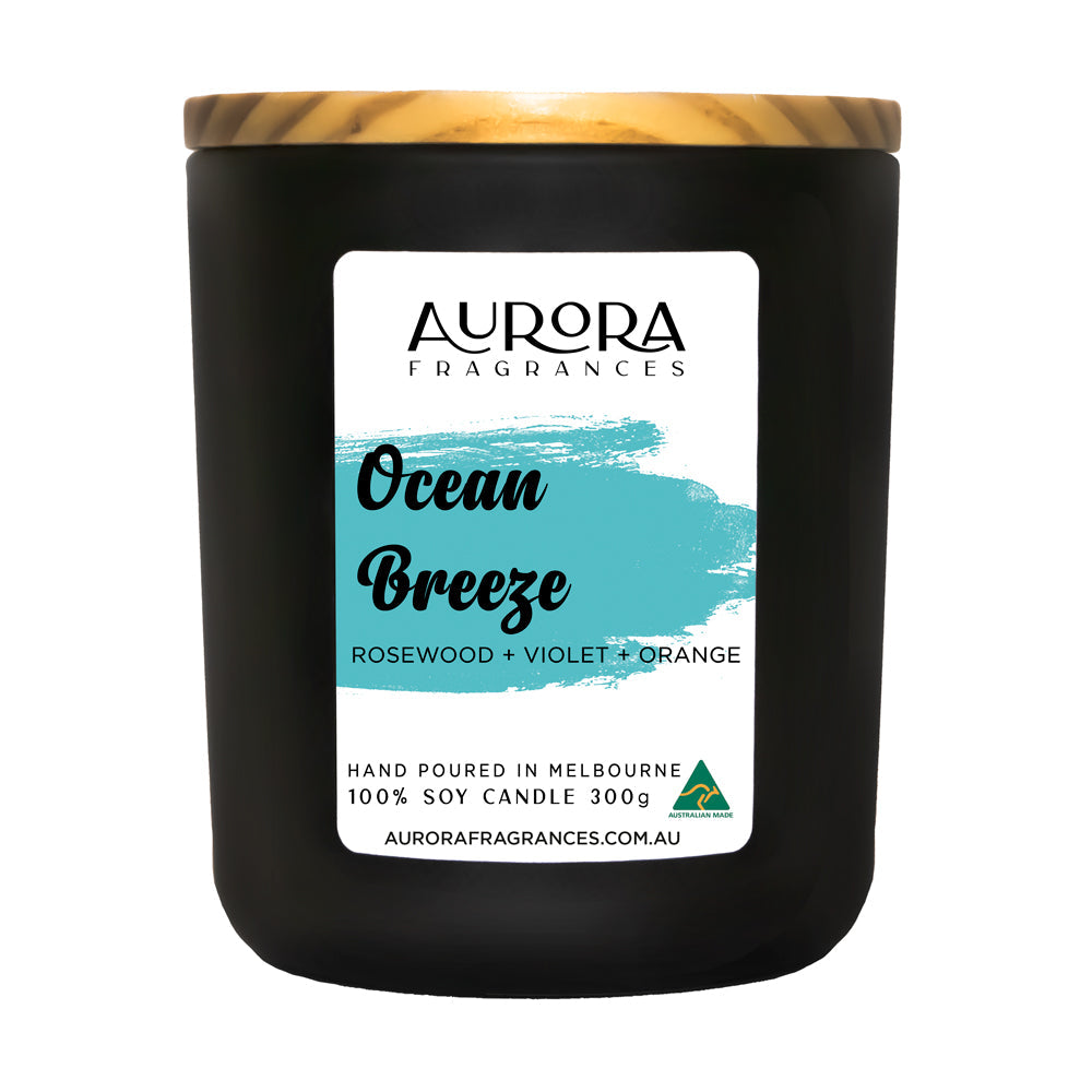 Aurora Ocean Breeze Scented Soy Candle Australian Made 300g