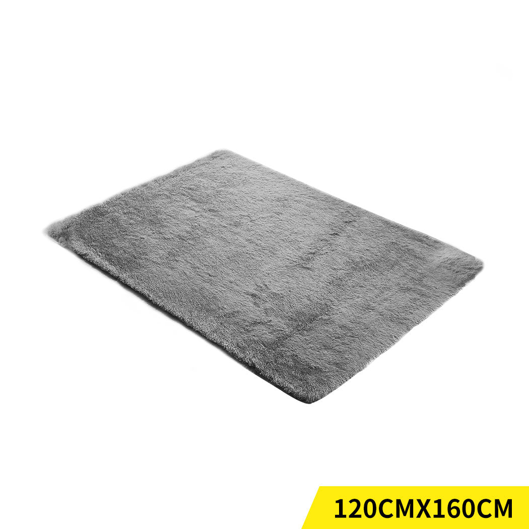 Designer Soft Shag Shaggy Floor Confetti Rug Carpet Home Decor 120x160cm Grey