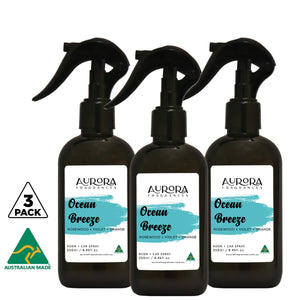 Aurora Ocean Breeze Room Spray and Car Spray Australian Made 250ml 3 Pack